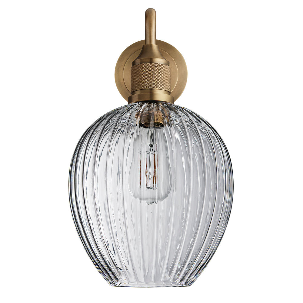 Noho Glass Tulip Swan Neck Wall Light - 9 Inch Brass Holder