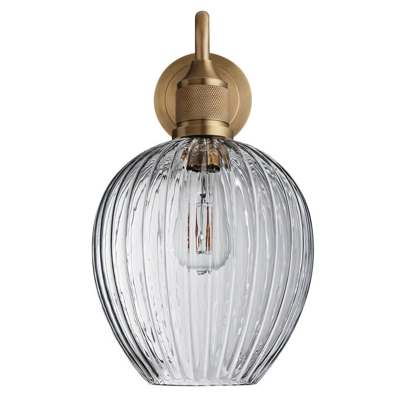Noho Glass Ribbed Tulip Swan Neck Wall Light - 9 Inch - New in Lighting & Homeware - Industville Lighting UK
