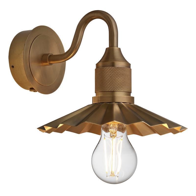 Noho Pleated Slope Swan Neck Wall Light - 8 Inch - Swan Neck Wall Lights - Industville Lighting UK