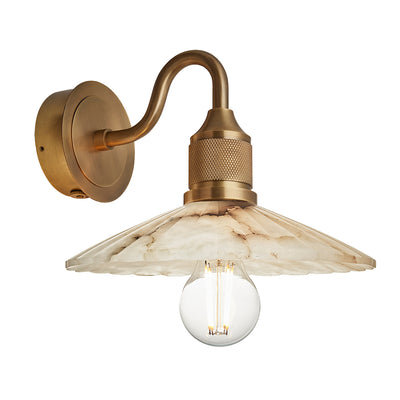 Noho Alabaster Fluted Slope Swan Neck Wall Light - 9 Inch - Noho Lighting - Industville Lighting UK