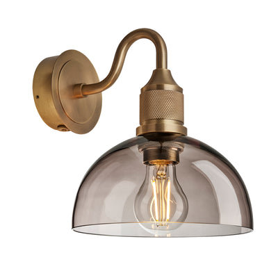 Noho Glass Dome Swan Neck Wall Light - 8 Inch - New in Lighting & Homeware - Industville Lighting UK
