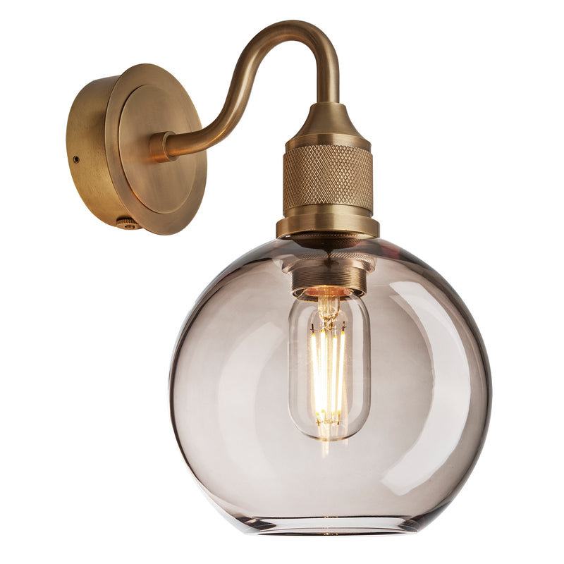 Noho Glass Globe Swan Neck Wall Light - 7 Inch - Swan Neck Wall Lights - Industville Lighting UK