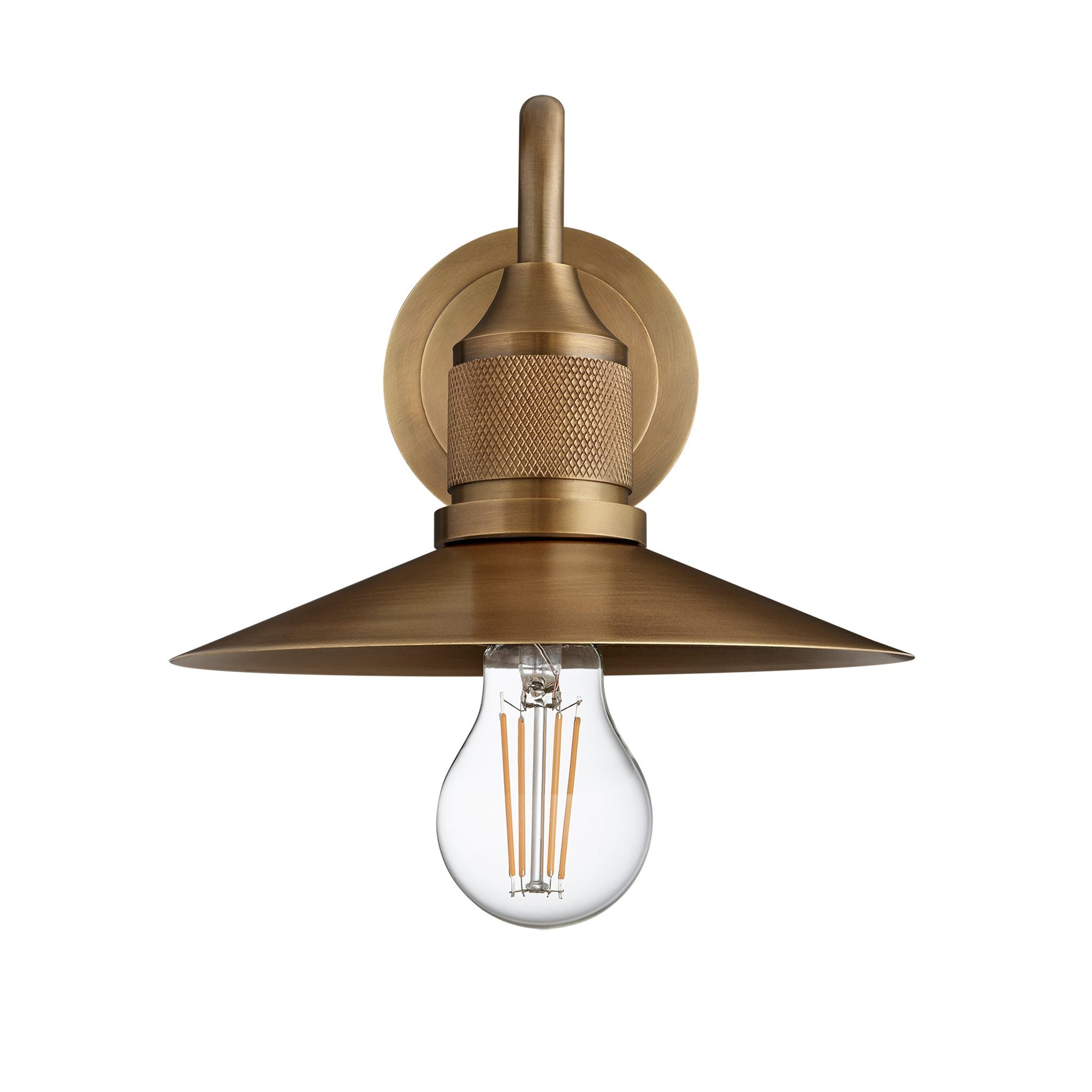 Noho Slope Swan Neck Wall Light in 8 Inch Brass finish