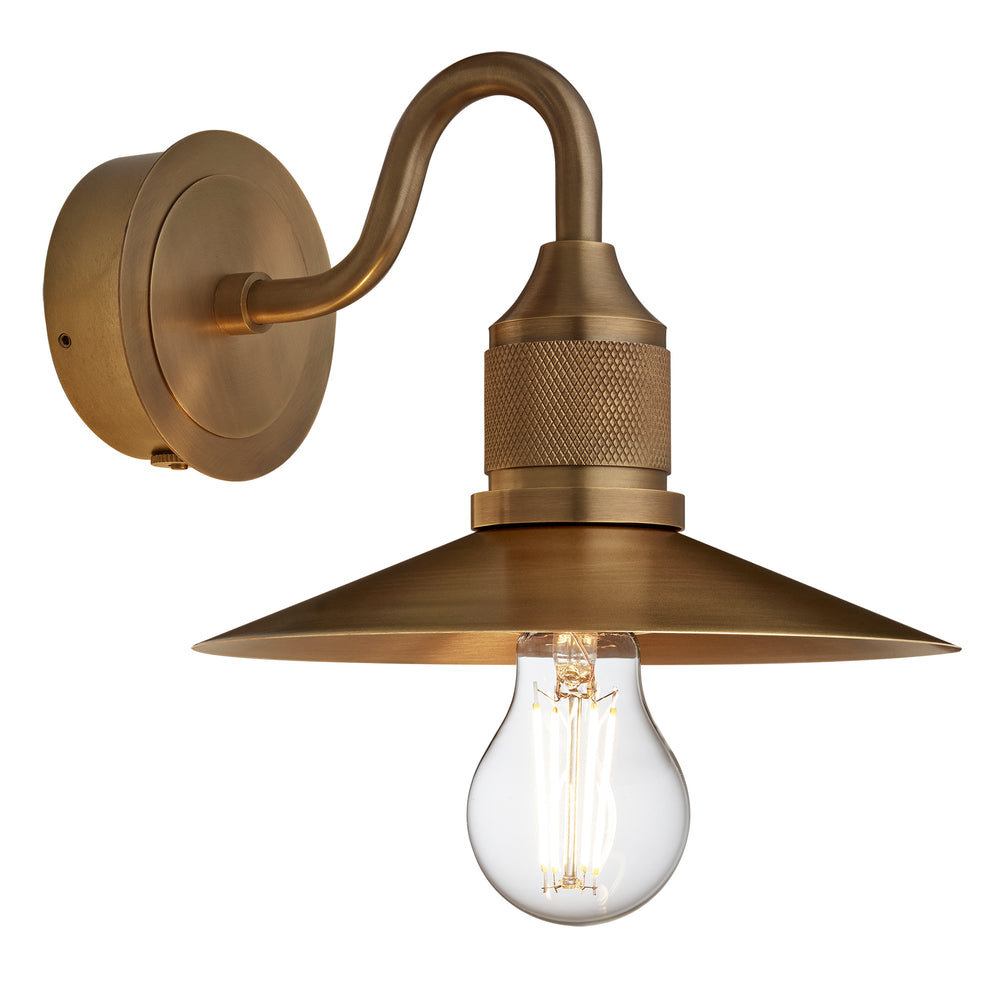 Noho Slope Swan Neck Wall Light in 8 Inch Brass finish