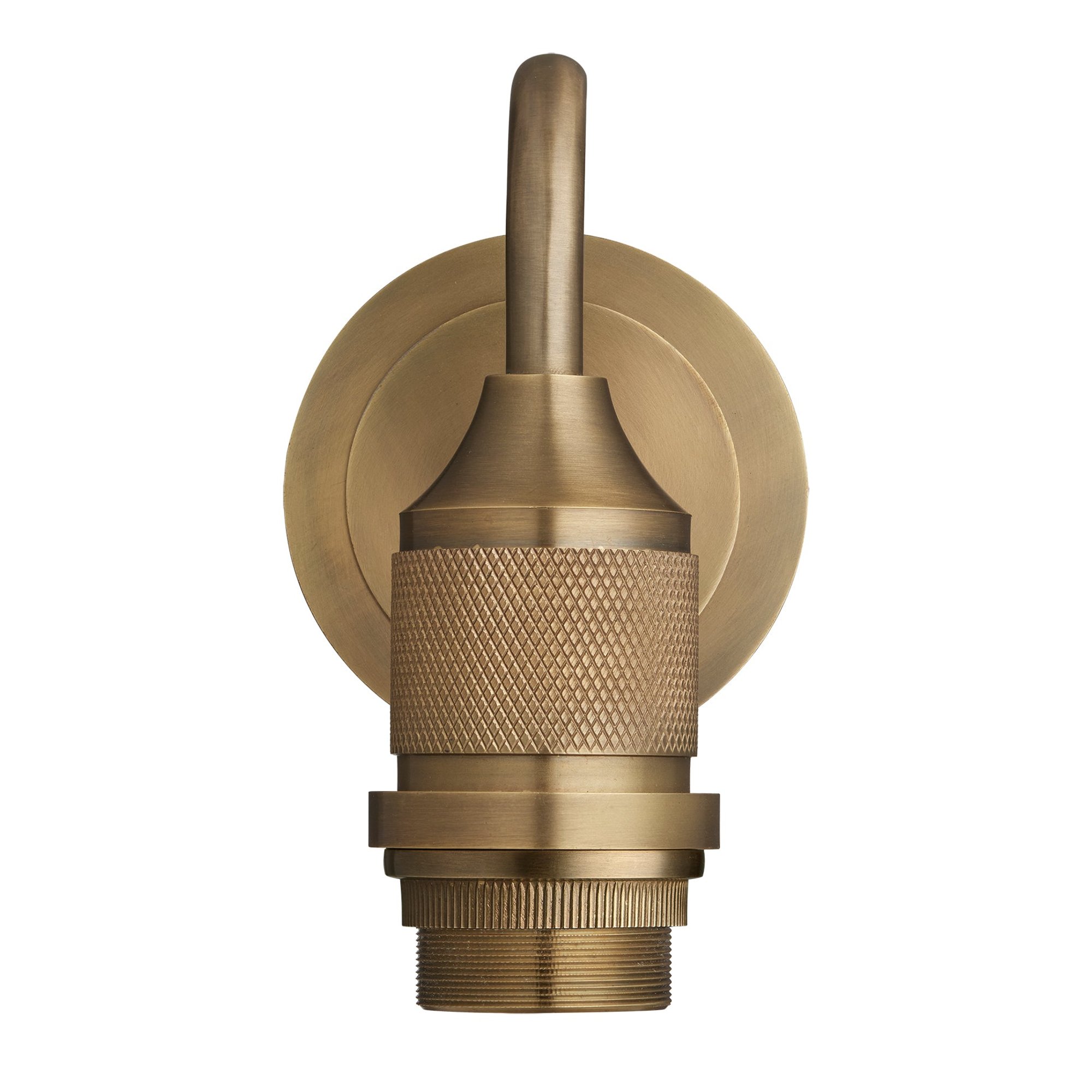 Noho Alabaster Fluted Funnel Swan Neck Wall Light Brass Holder