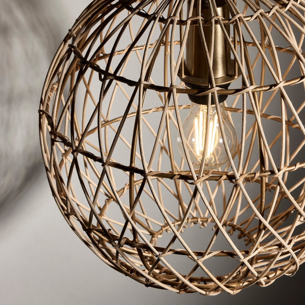 Natural 12-Inch Pendant Lighting Globe Coastal CO-RA-GLP12-N