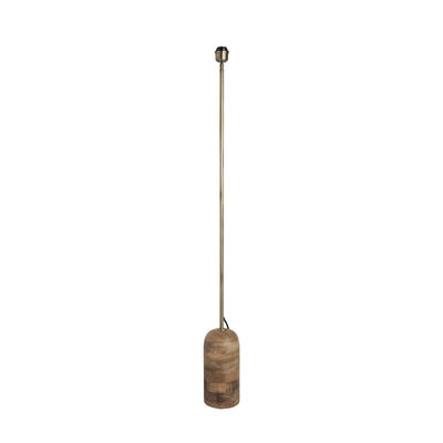 Maribo Wooden Cone Floor Lamp - Natural & Brass - Floor Lamps - Industville Lighting UK