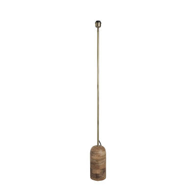 Maribo Wooden Cone Floor Lamp - Natural & Brass