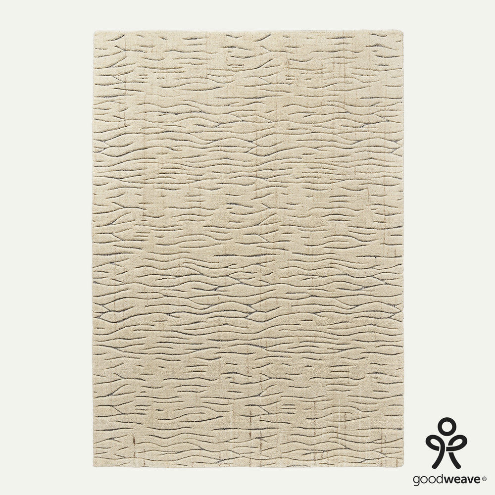 Airth Hand Loom Wool Rug - Cream