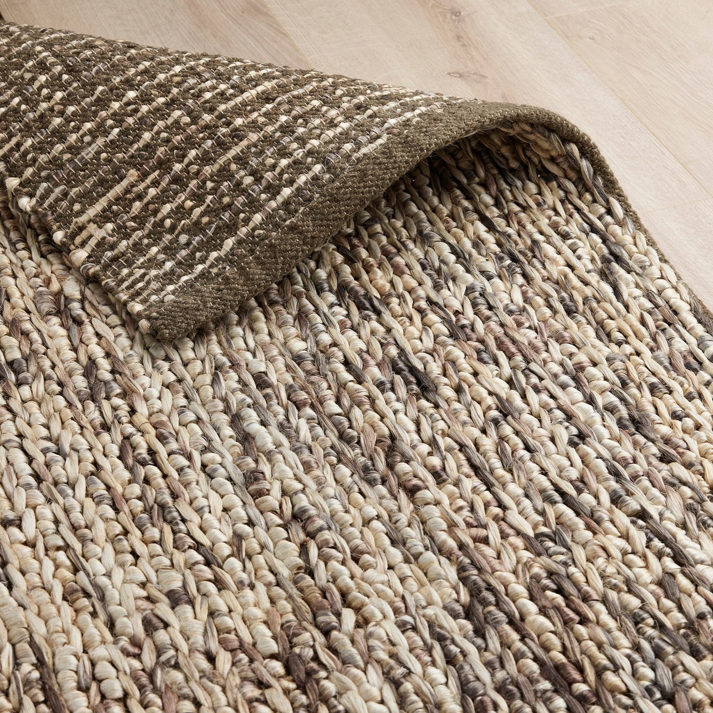 Dipton Hand Woven Jute Rug in Brown & Cream with Measurements 170 x 240 cm, Product Code RG-15-HWJ-BR-CR-L