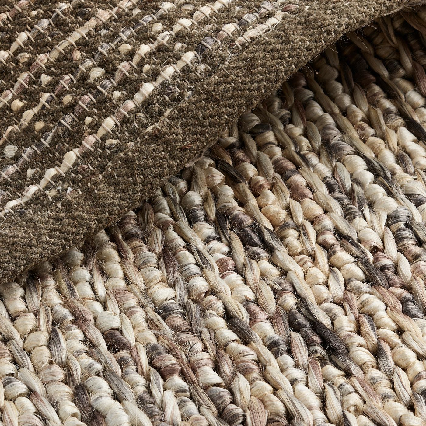 Dipton Hand Woven Jute Rug in Brown & Cream with Measurements 170 x 240 cm, Product Code RG-15-HWJ-BR-CR-L
