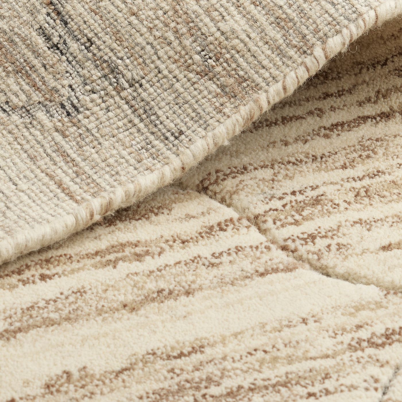 Natural_Drift_Handloom_Wool_Cream_Brown_Rug_Industville_RG-27-HLW-CR-BR_Fold_close_up