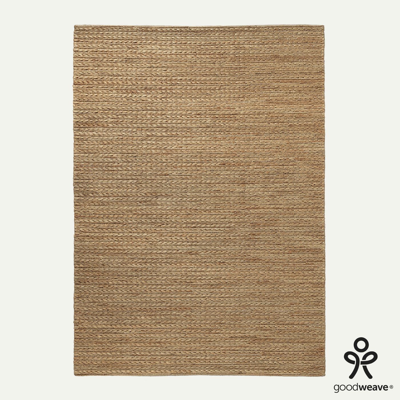 Goole Hand Woven Jute Rug in Natural & Cream with Measurements 200 x 290 cm, Product Code RG-13-HWJ-N-CR-XL