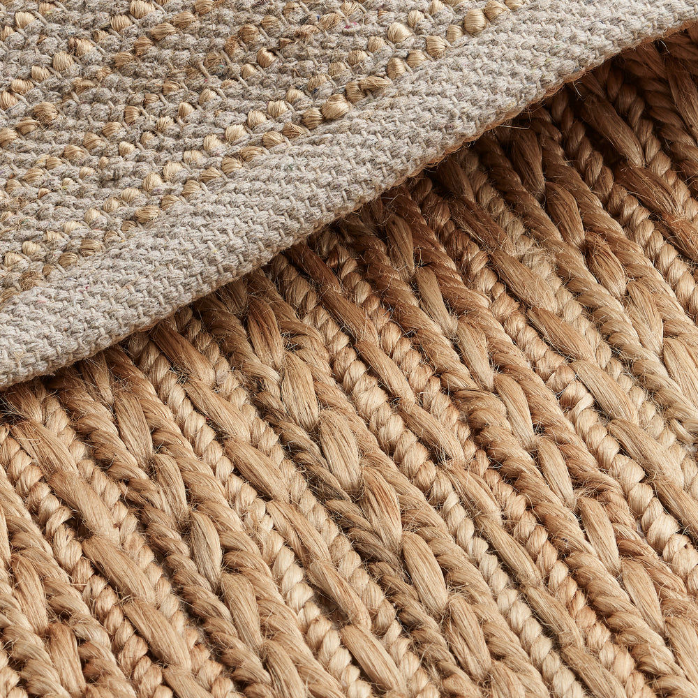 Goole Hand Woven Jute Rug in Natural & Cream with Measurements 200 x 290 cm, Product Code RG-13-HWJ-N-CR-XL