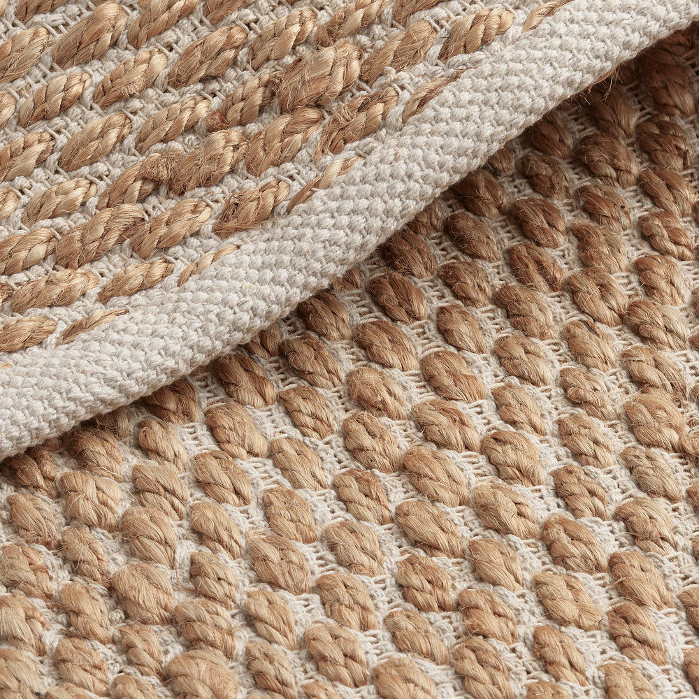 Hale Hand Woven Jute Rug in Natural & Cream with Measurements 170 x 240 cm, Product Code RG-1-HWJ-N-CR-L