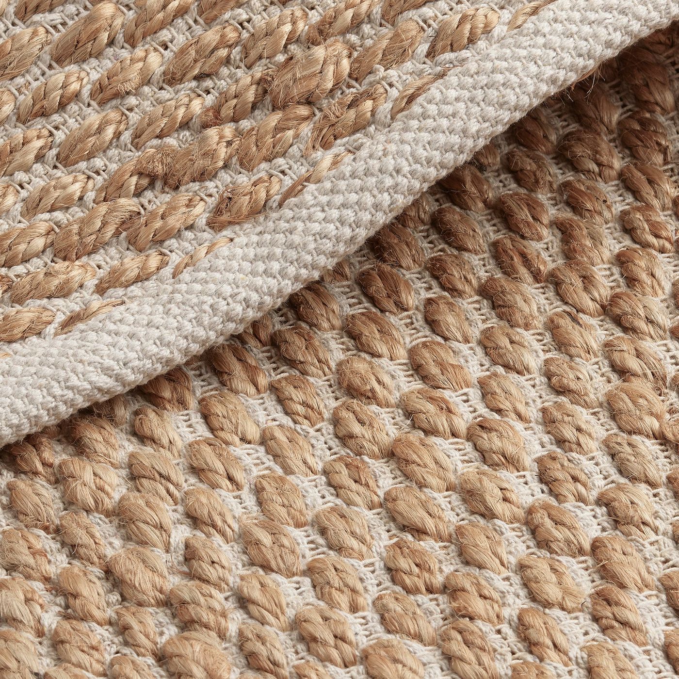 Hale Hand Woven Jute Rug in Natural & Cream with Measurements 170 x 240 cm, Product Code RG-1-HWJ-N-CR-L