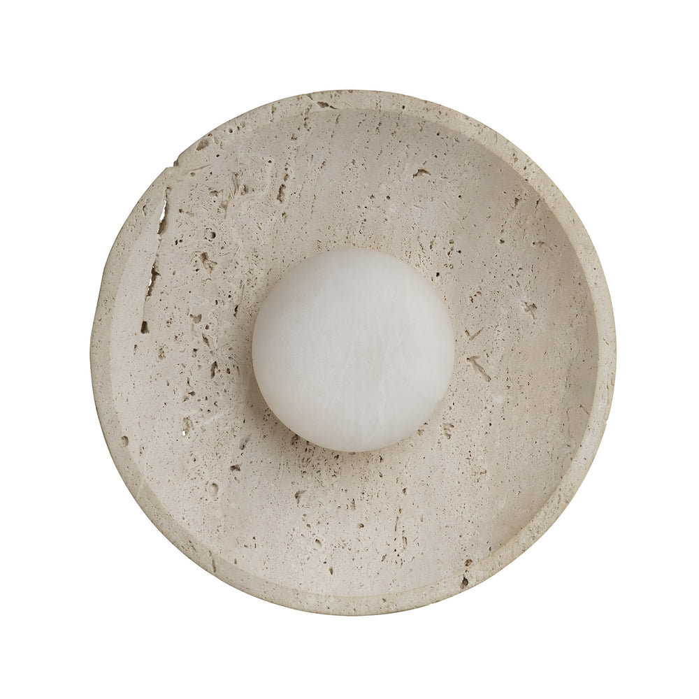 Travertine & Alabaster Diffuser Wall Light in 10 inch in Natural, Product Code TR-AL-WL10-N