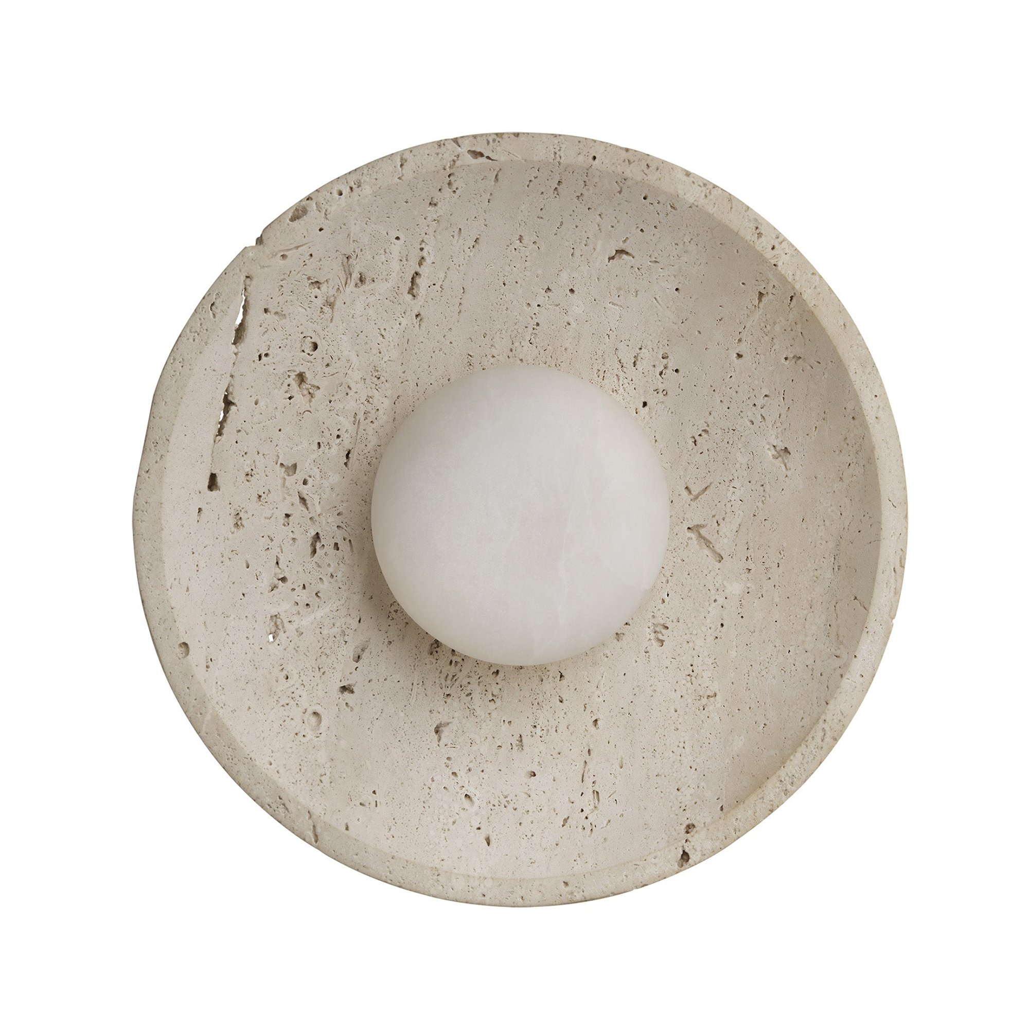 Travertine & Alabaster Diffuser Wall Light in 10 inch in Natural, Product Code TR-AL-WL10-N