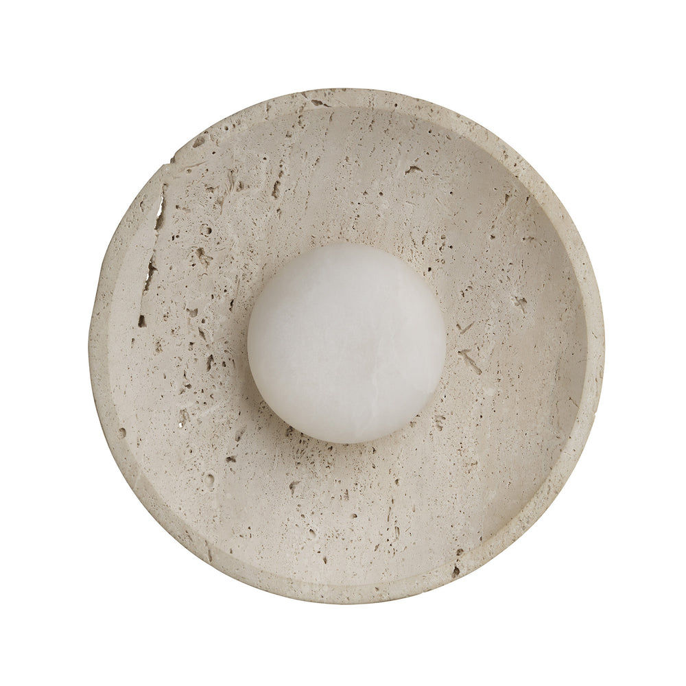 Travertine & Alabaster Diffuser Wall Light in 10 inch in Natural, Product Code TR-AL-WL10-N