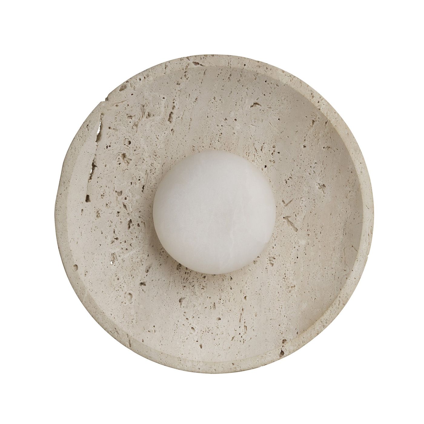 Travertine & Alabaster Diffuser Wall Light in 10 inch in Natural, Product Code TR-AL-WL10-N