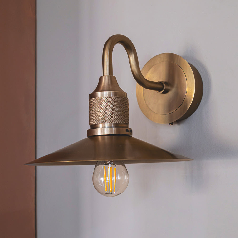 Noho Slope Swan Neck Wall Light in 8 Inch Brass finish
