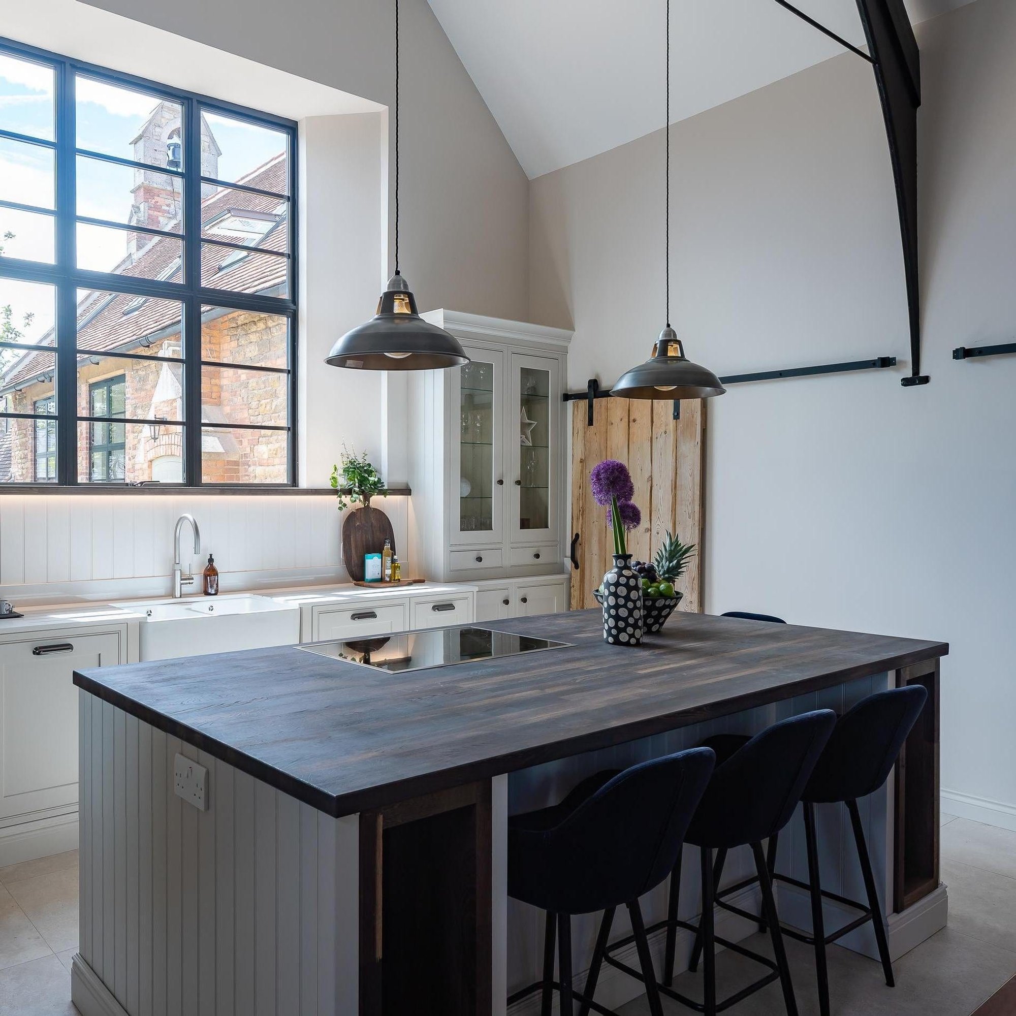 Pewter Old Factory Slotted Pendant - 15 Inch - Industville OF-SLP15-P-LPH