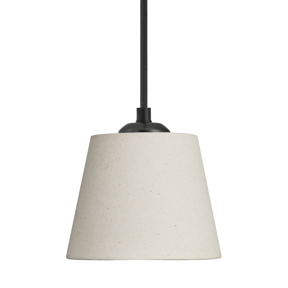Orlando Empire Pendant in Pewter Finish with Light Natural Cotton