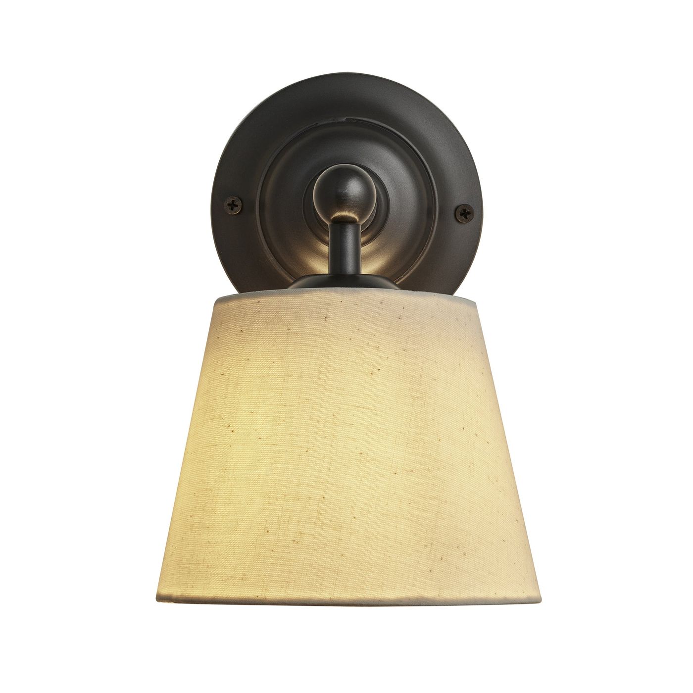 Orlando Empire Wall Light in Pewter Finish with Light Natural Cotton Shade 