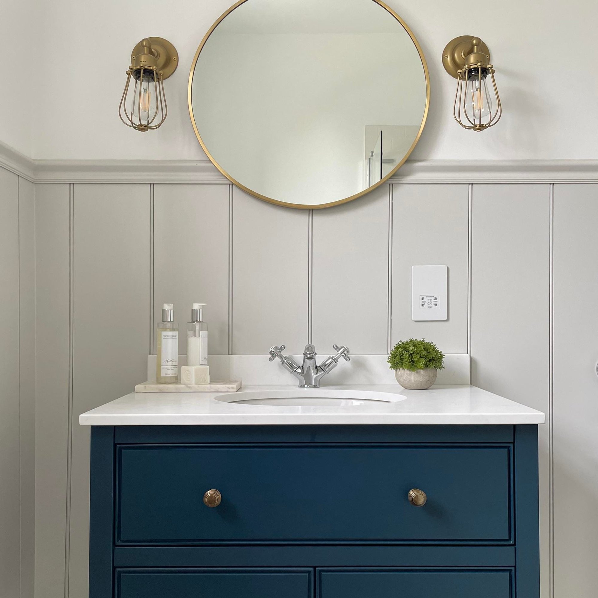 Brass Orlando Wire Cage Wall Light - 4 Inch - Industville OR-WCWL4-B