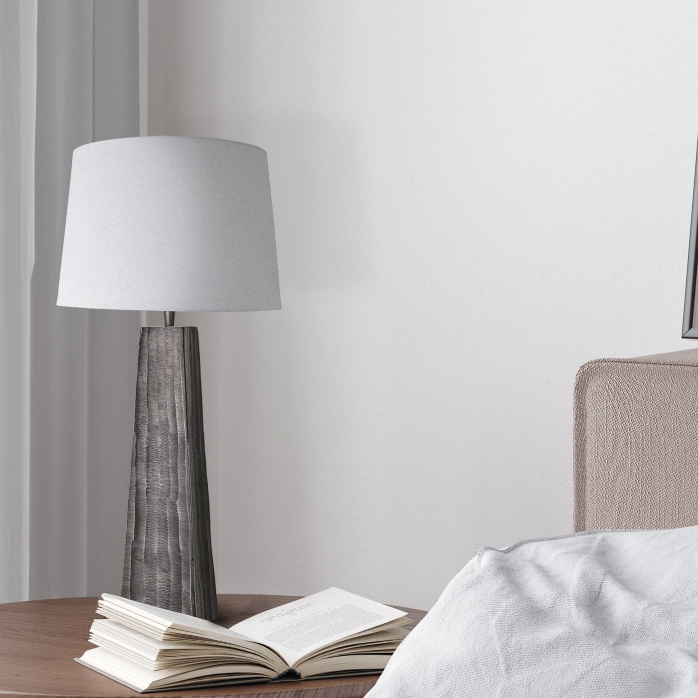 Ornate Obelisk Table Lamp - Pewter - Base Only