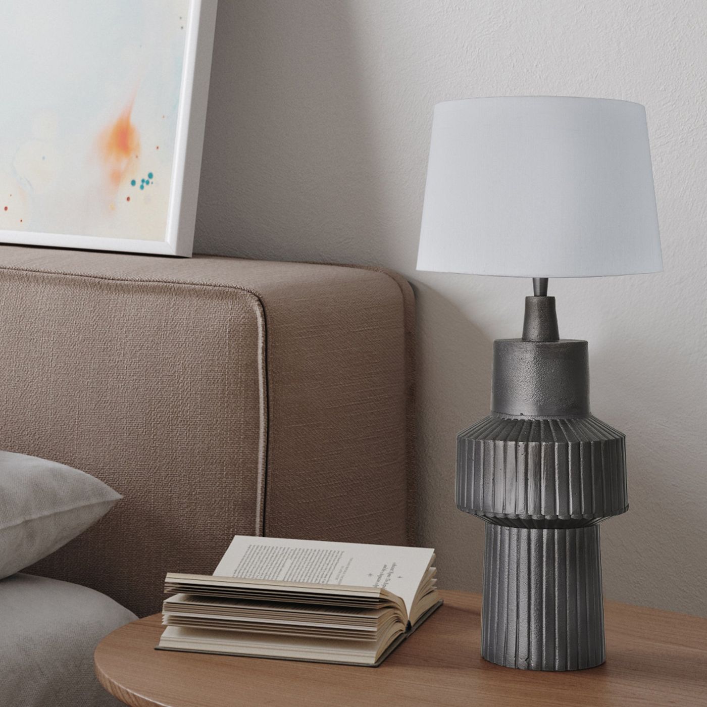 *DO NOT USE / Discontinued* Ornate Tower Table Lamp - Pewter - Base Only