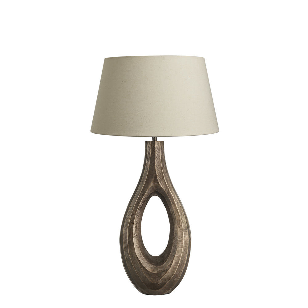 Ornate Ellipse Table Lamp - Brass