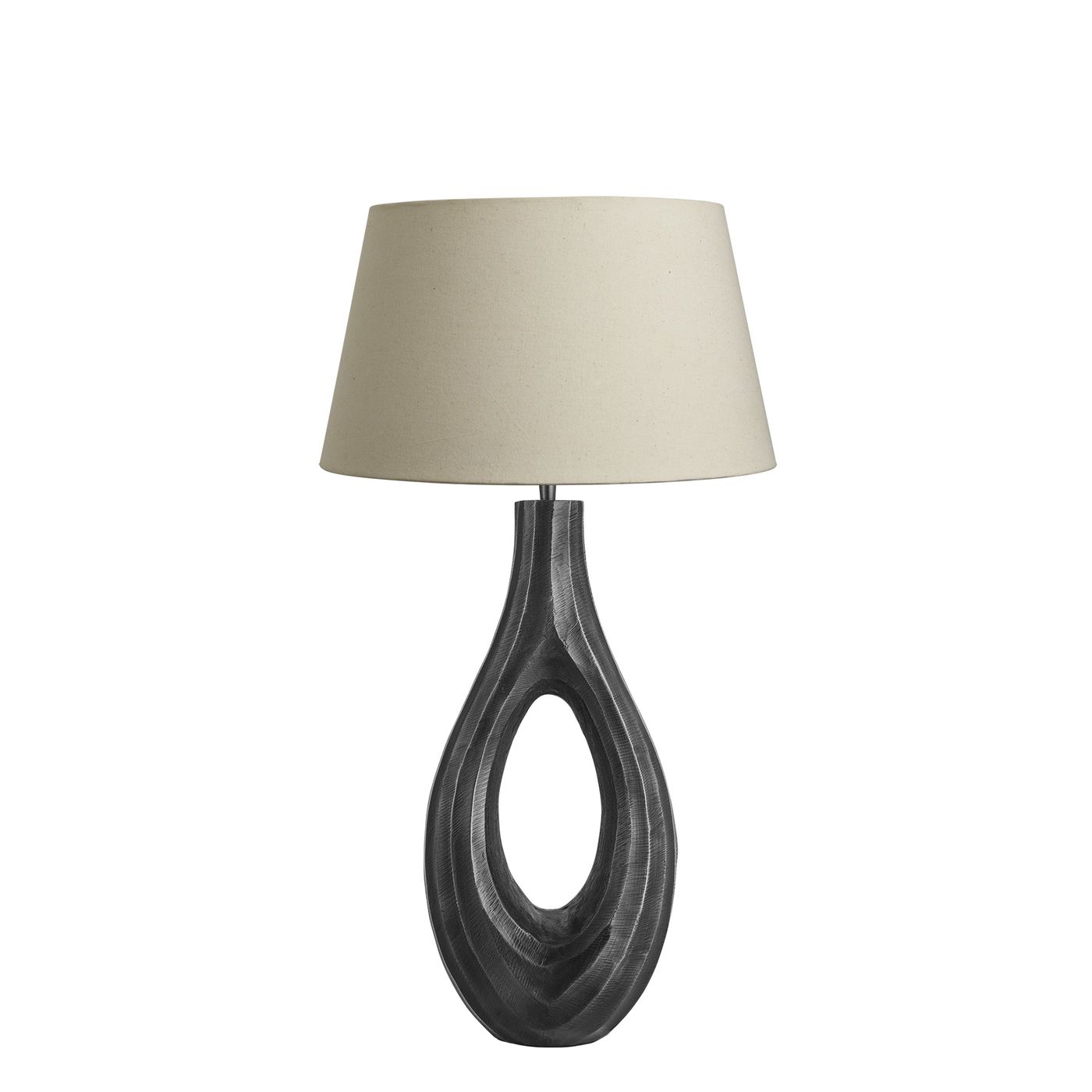 Ornate Ellipse Table Lamp - Pewter