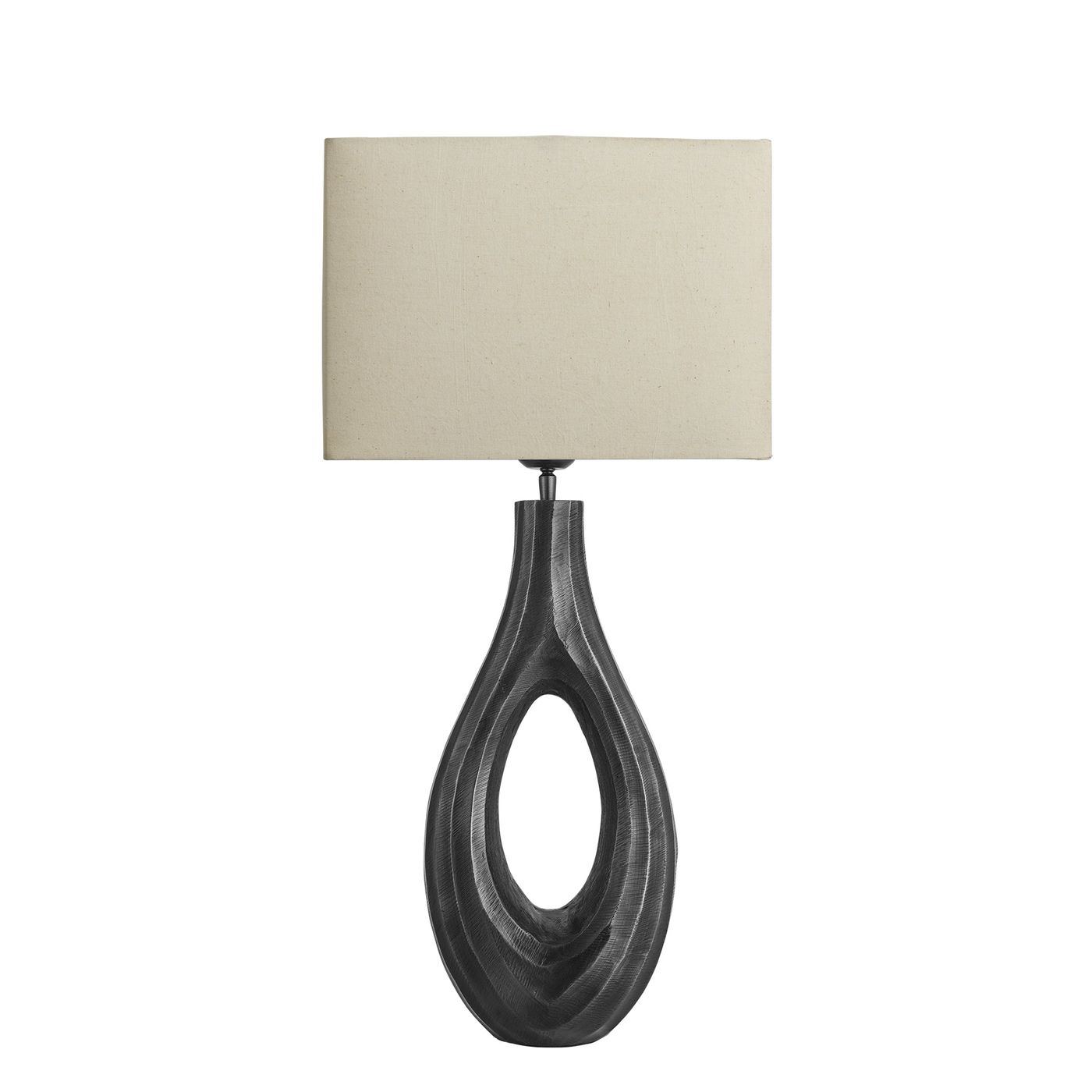 Ornate Ellipse Table Lamp - Pewter
