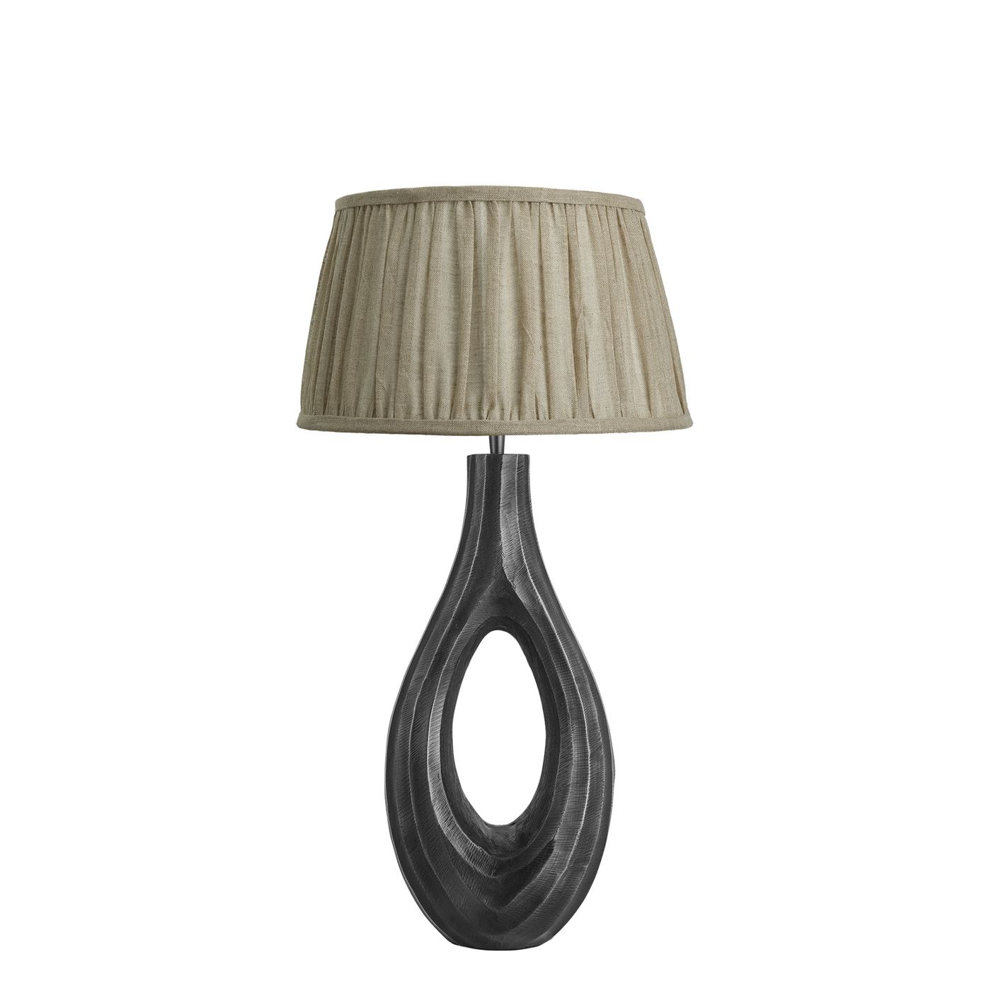 Ornate Ellipse Table Lamp - Pewter