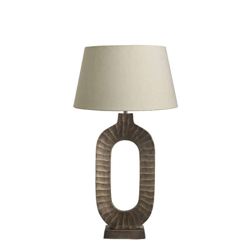 Ornate Oval Table Lamp - Brass