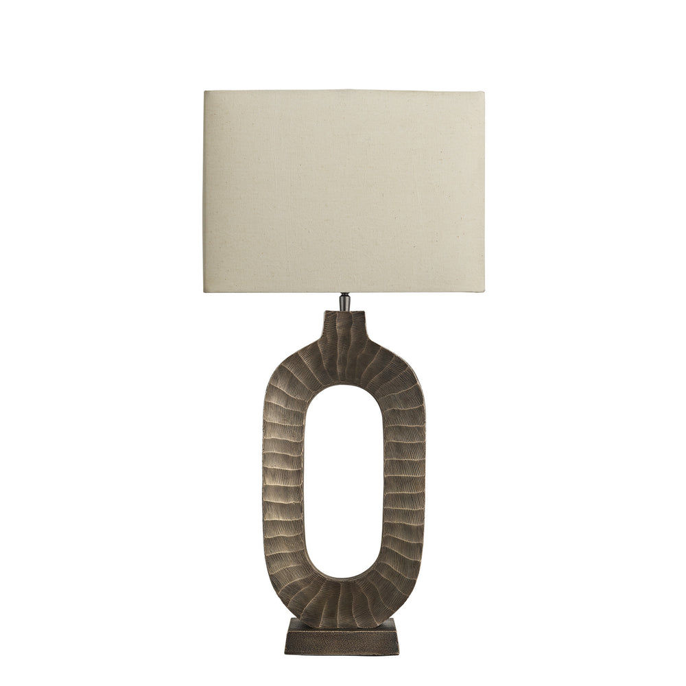 Ornate Oval Table Lamp - Brass