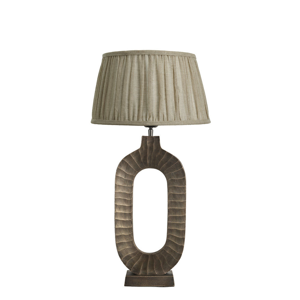 Ornate Oval Table Lamp - Brass
