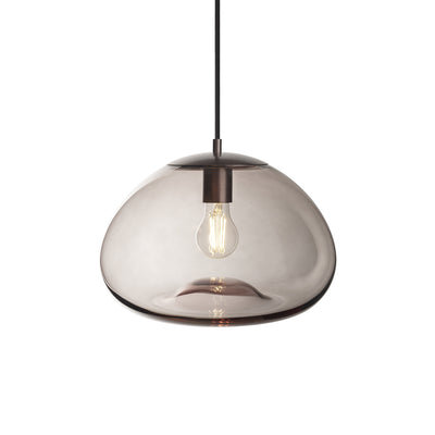 Preston Smoked Glass Mushroom Pendant Light - Mocha - Glass Lighting - Industville Lighting UK