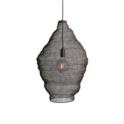 Beehive Wire Cage Metal Mesh Pendant Light - Diamond - Pewter