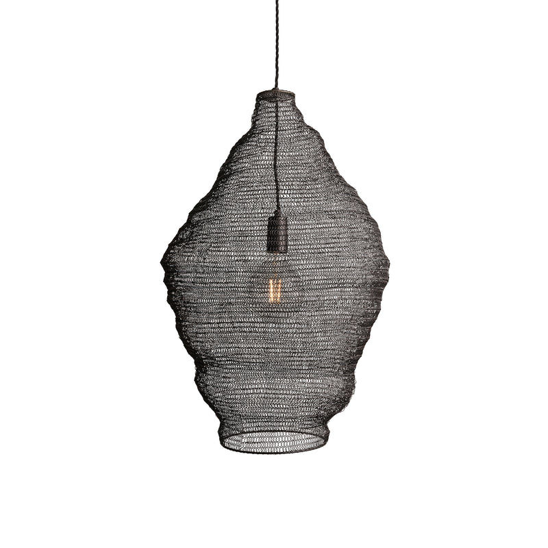 Diamond Beehive Wire Cage Metal Mesh Pendant Light in Pewter, Product Code BE-WCMP-DI-P