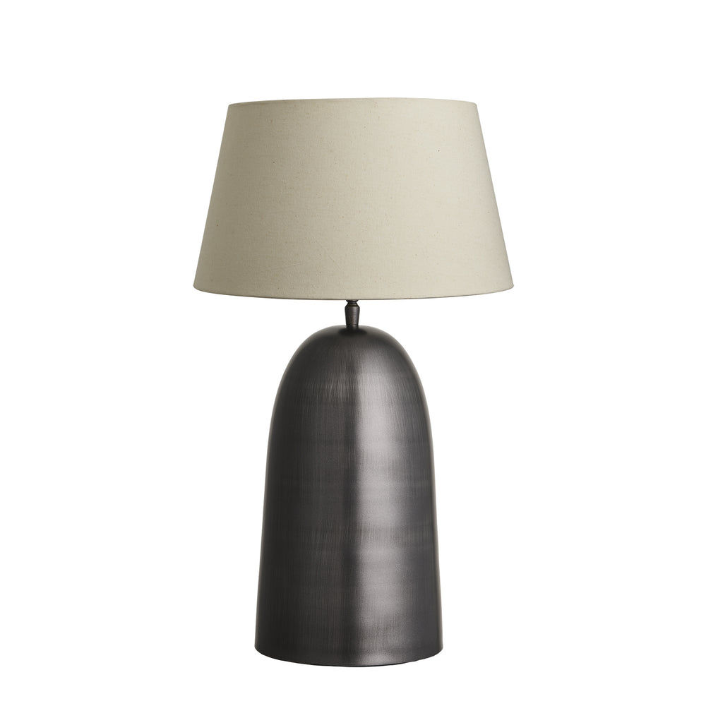 Pillar Geometric Bell Table Lamp - Pewter