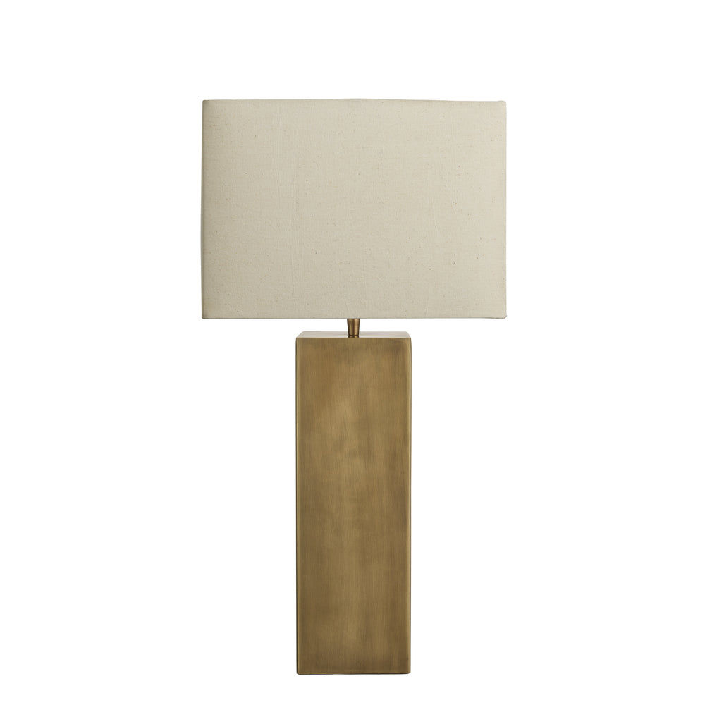 Pillar Square Table Lamp - Brass