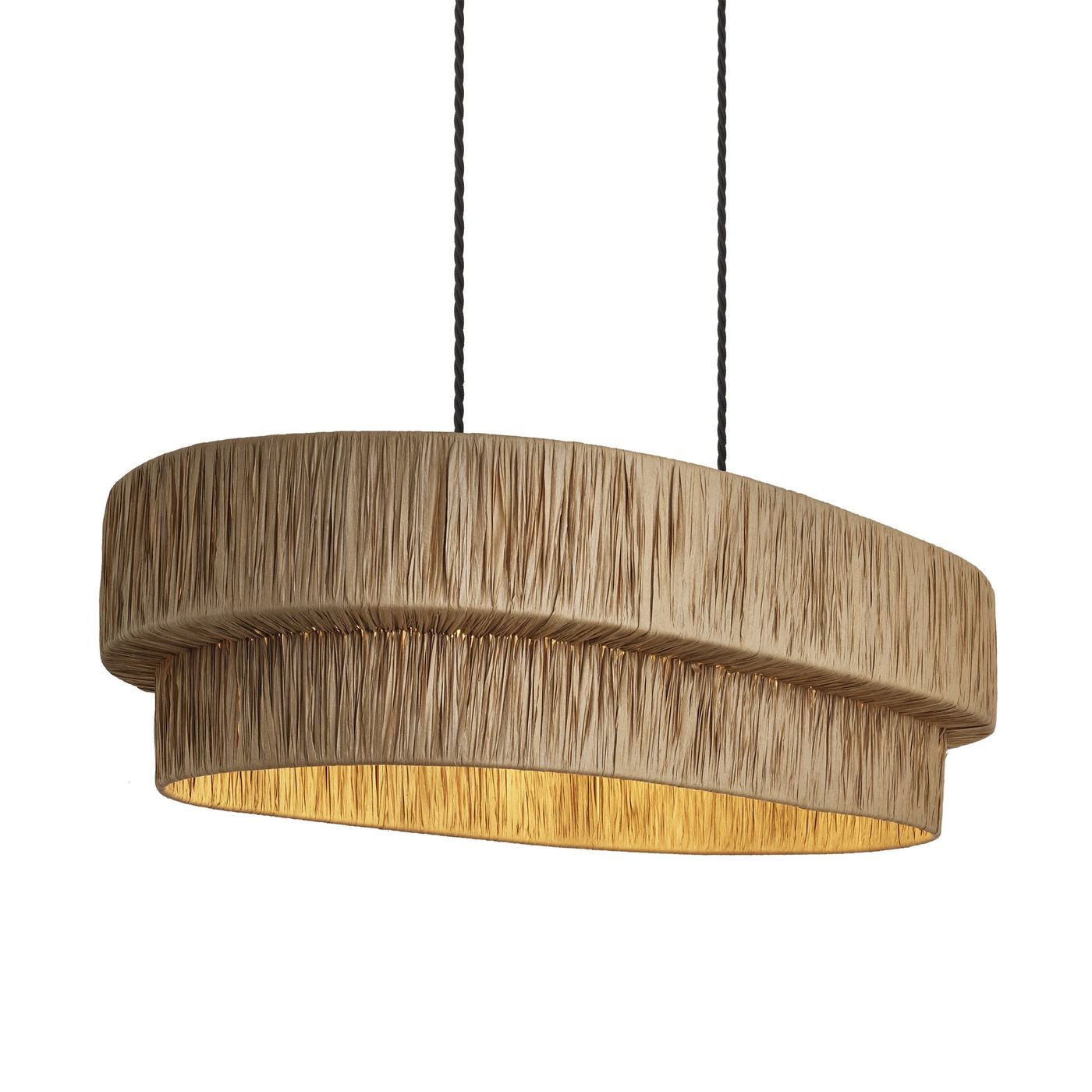 Raffia Layered Large Pendant Light in Natural Colour