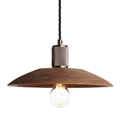 Ribbed Maribo Slope Pendant Light - 12 Inch - Natural - Ceiling Lights - Industville Lighting UK