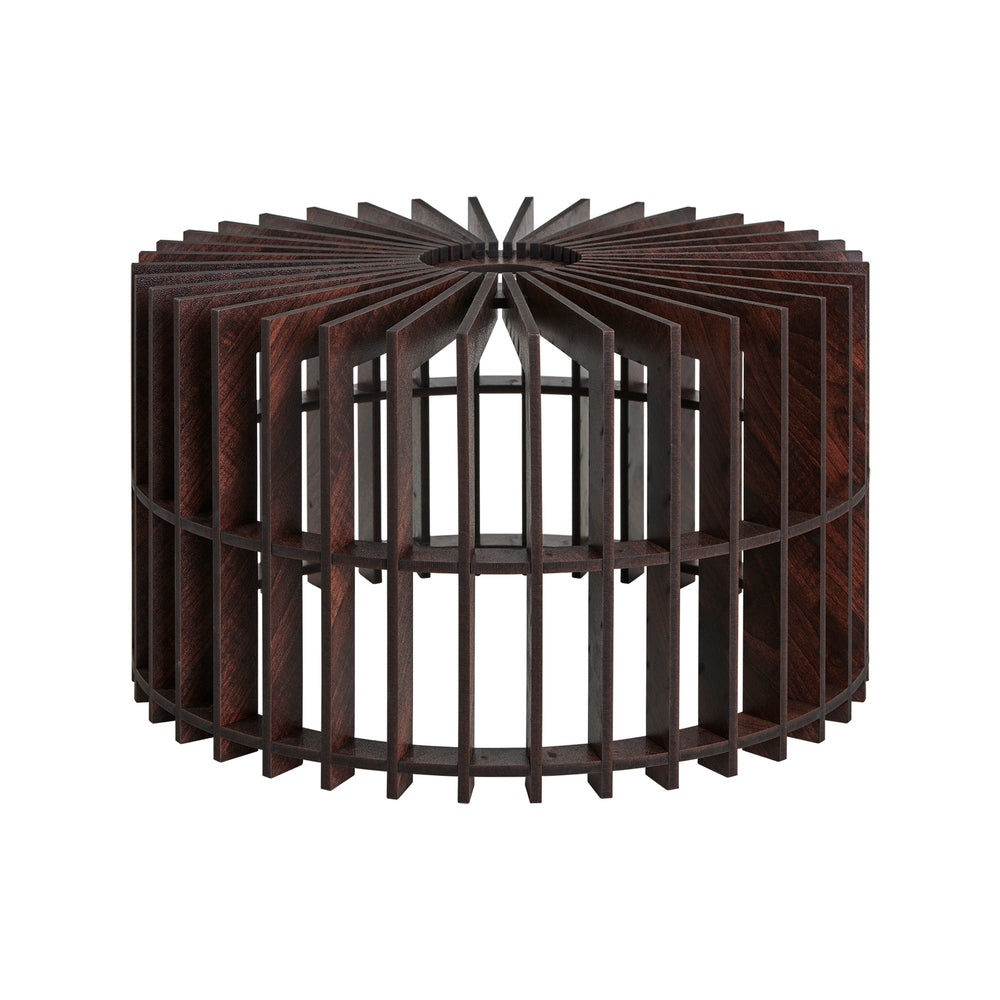 Rift Wooden Drum Shade in Dark Finish