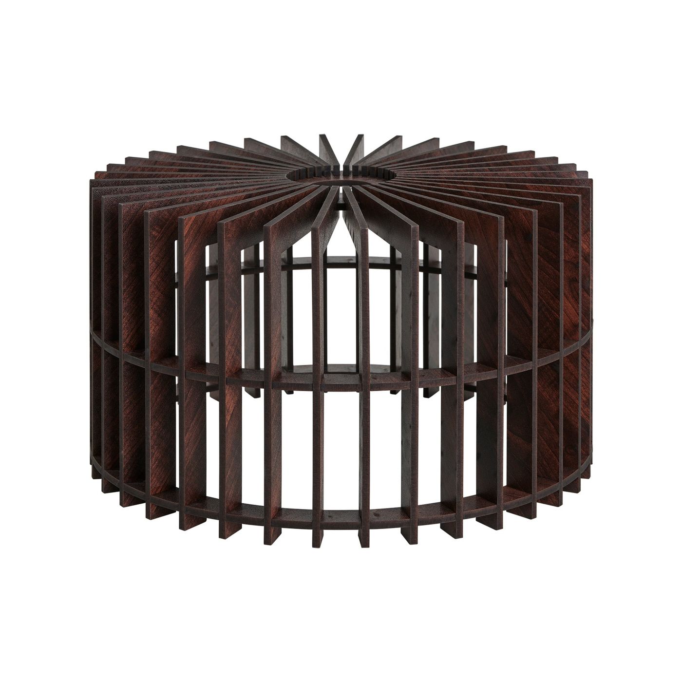 Rift Wooden Drum Shade in Dark Finish