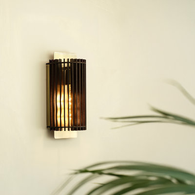 Rift Slatted Wooden Wall Light - Dark - Wall Lights - Industville Lighting UK