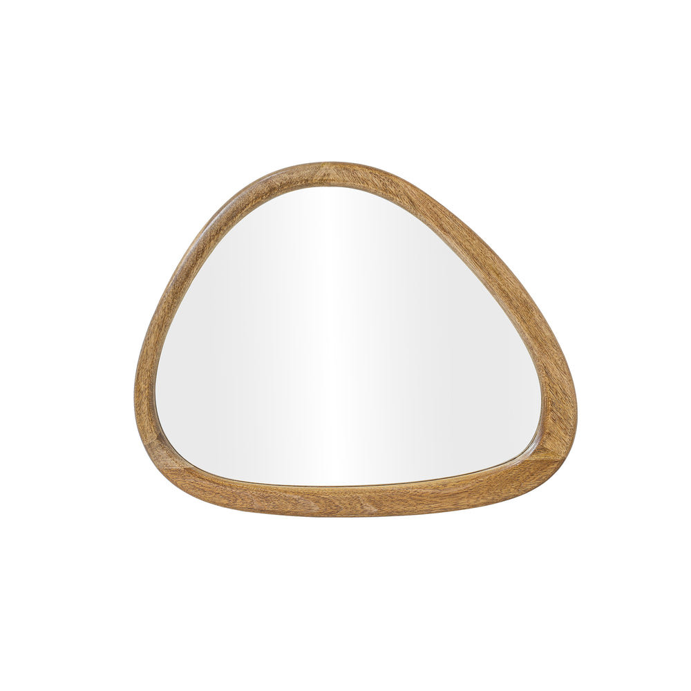 Rutland organic wall mirror with natural wood frame, 22-inch