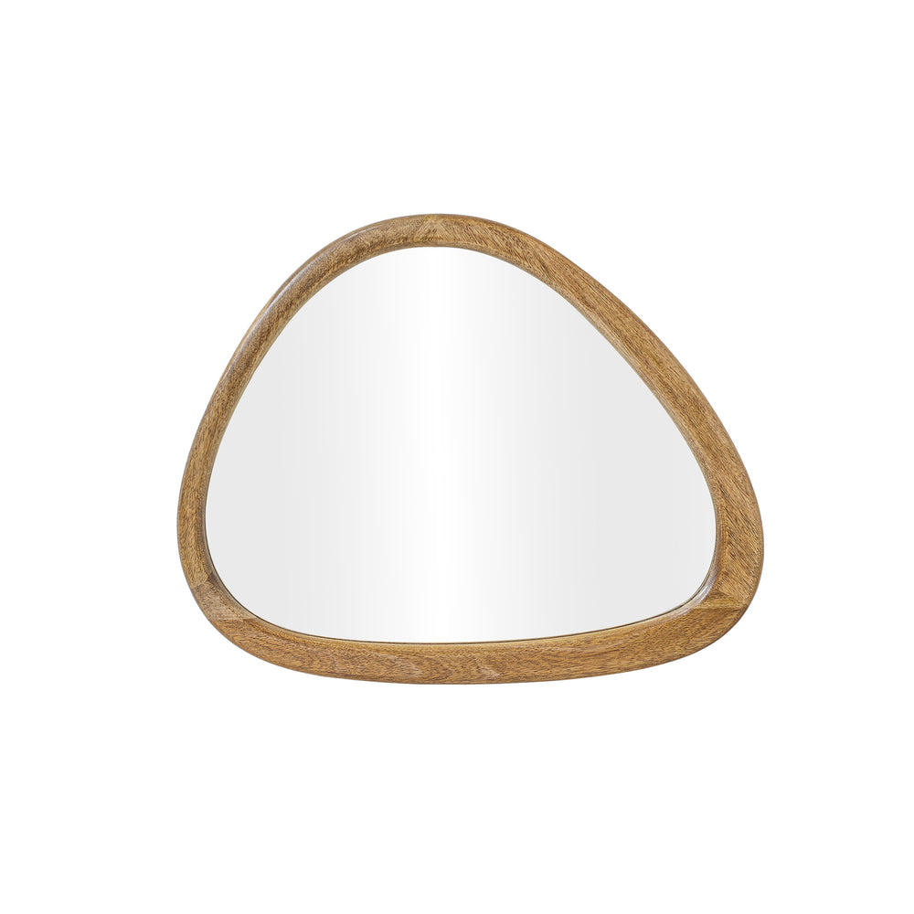Rutland organic wall mirror with natural wood frame, 22-inch